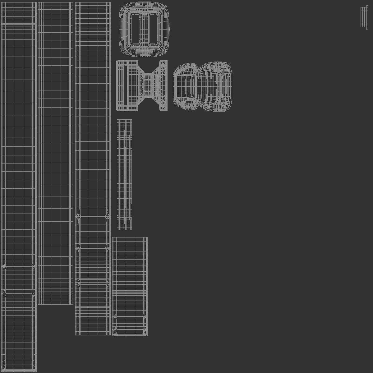 White Dog Collar - nylon pet leash Low-poly 3D model_4