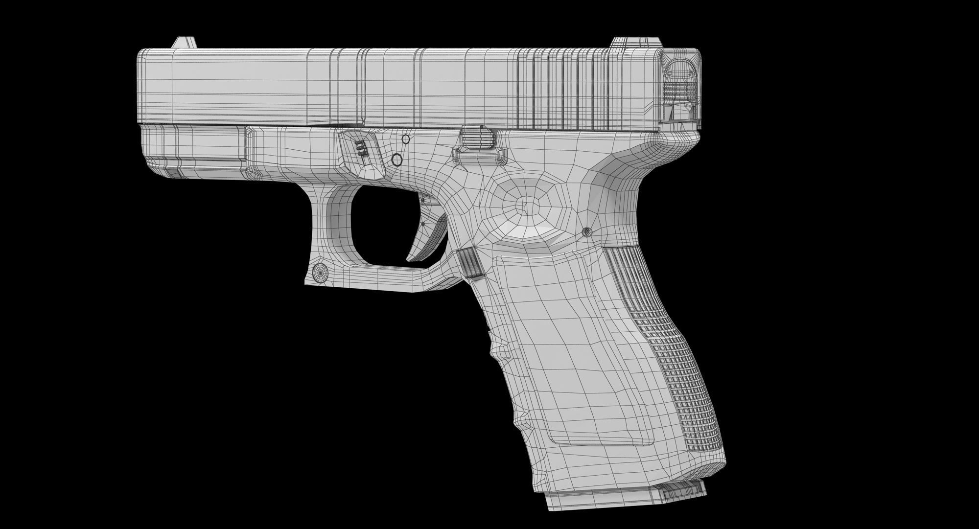 Glock 19 Brown Rough Low-poly 3D model_4