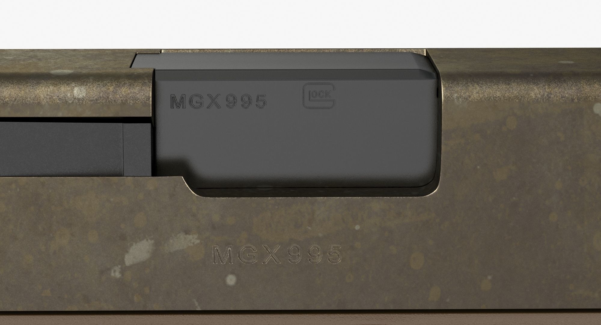 Glock 19 Brown Rough Low-poly 3D model_15