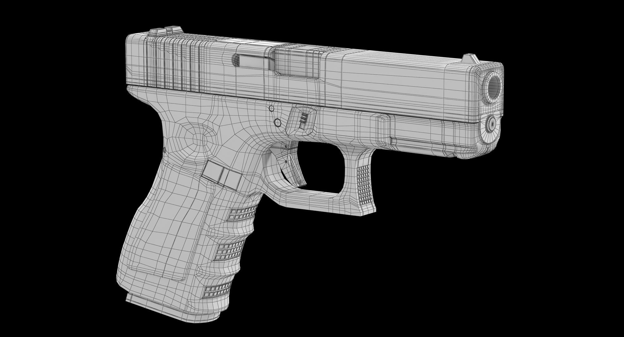 Glock 19 Brown Rough Low-poly 3D model_10