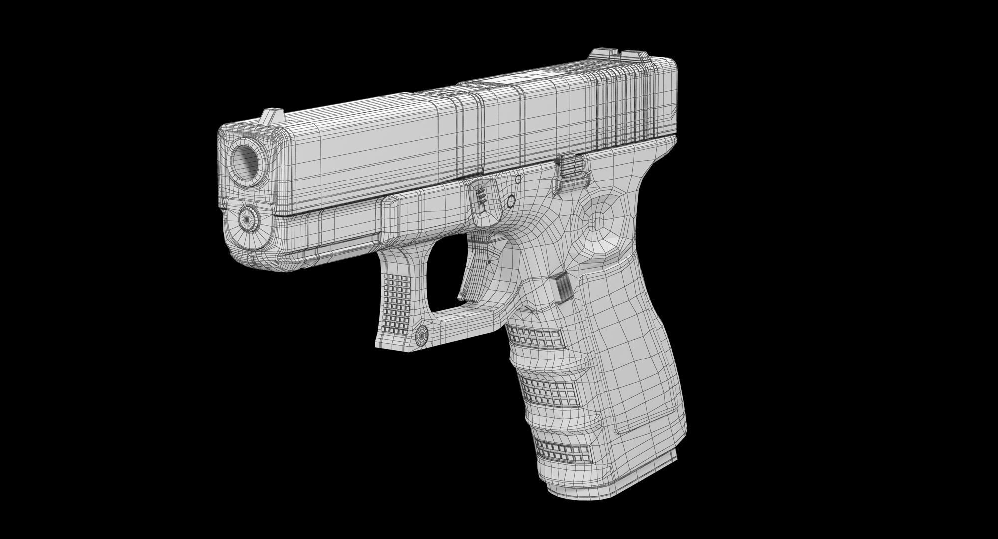 Glock 19 Brown Rough Low-poly 3D model_1