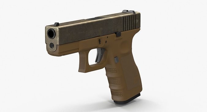 Glock 19 Brown Rough Low-poly 3D model