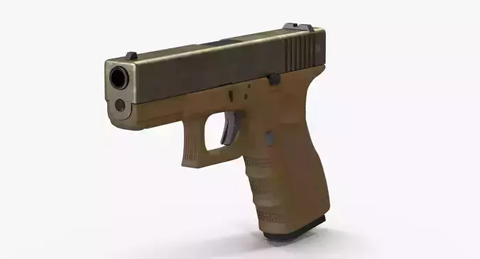 Glock 19 Brown Rough Low-poly 3D model