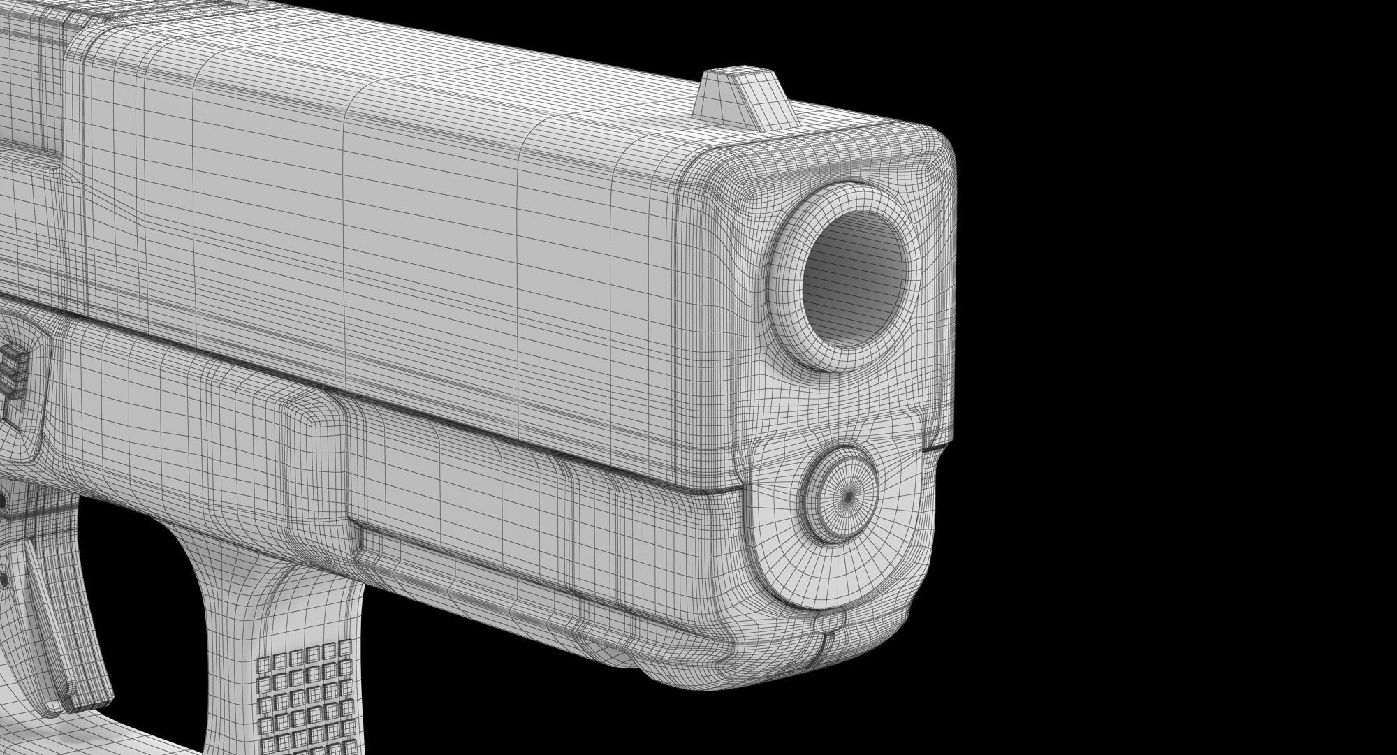 Glock 19 Brown Rough Low-poly 3D model_14