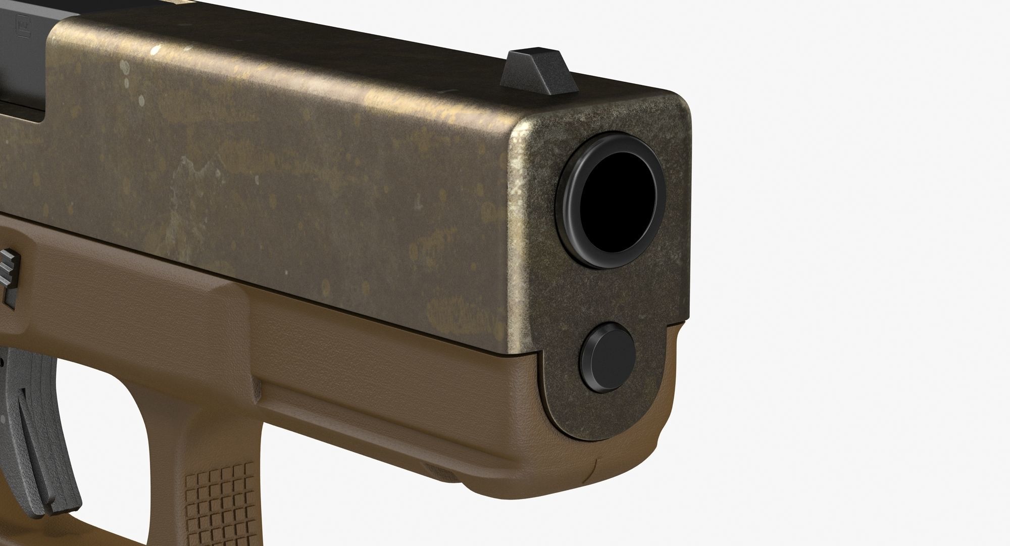 Glock 19 Brown Rough Low-poly 3D model_12