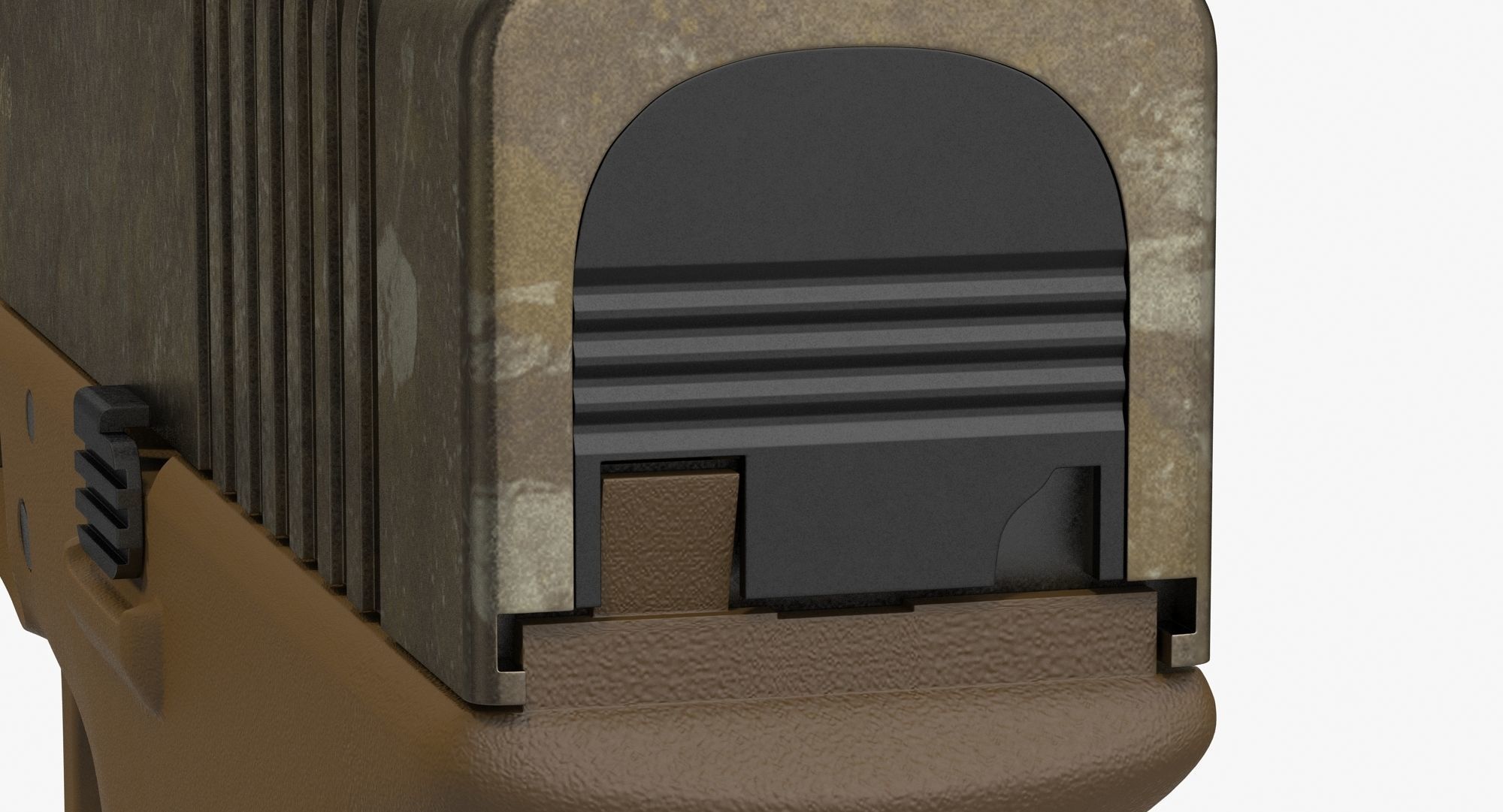 Glock 19 Brown Rough Low-poly 3D model_21