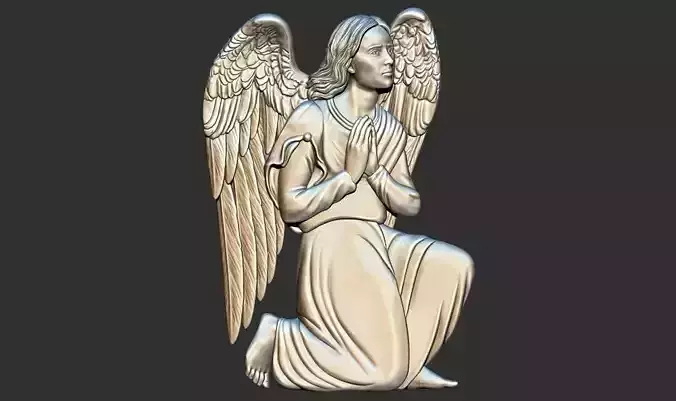 Praying Angel 3d relief printable model cnc  3D print model