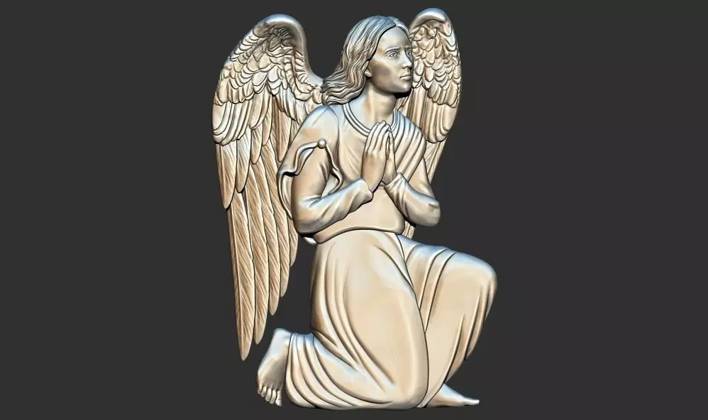 Praying Angel 3d relief printable model cnc  3D print model_0