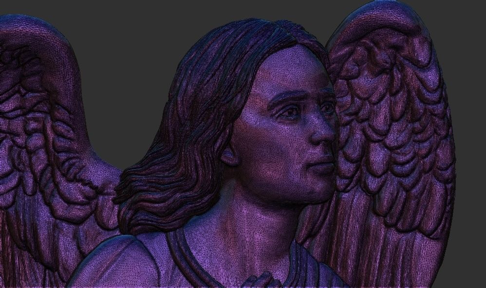 Praying Angel 3d relief printable model cnc  3D print model_6