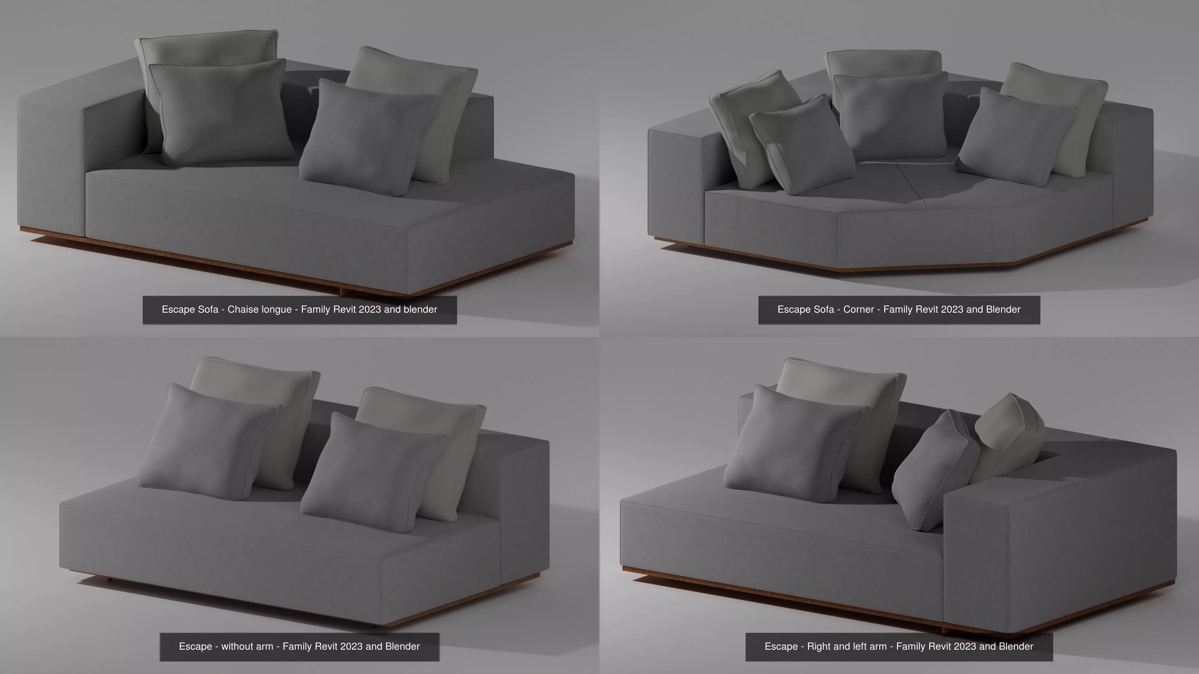 Escape Sofa All modules by Artefacto 3D Model Collection_0