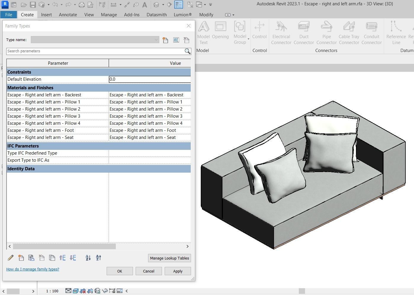 Escape Sofa All modules by Artefacto 3D Model Collection_11