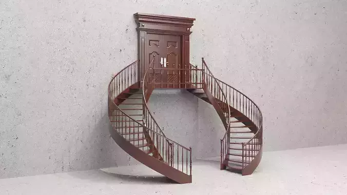Classic Door Stair 3D model