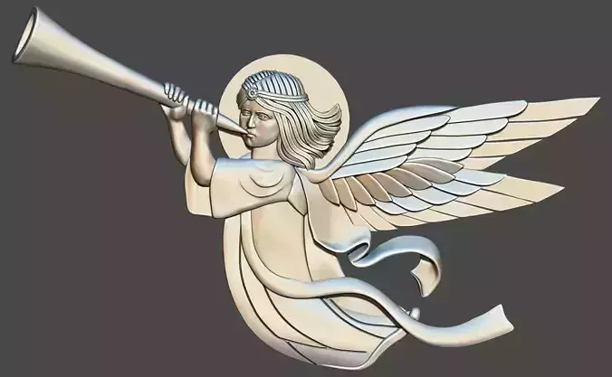 angel with horn 3d model relief for cnc 3d printing 