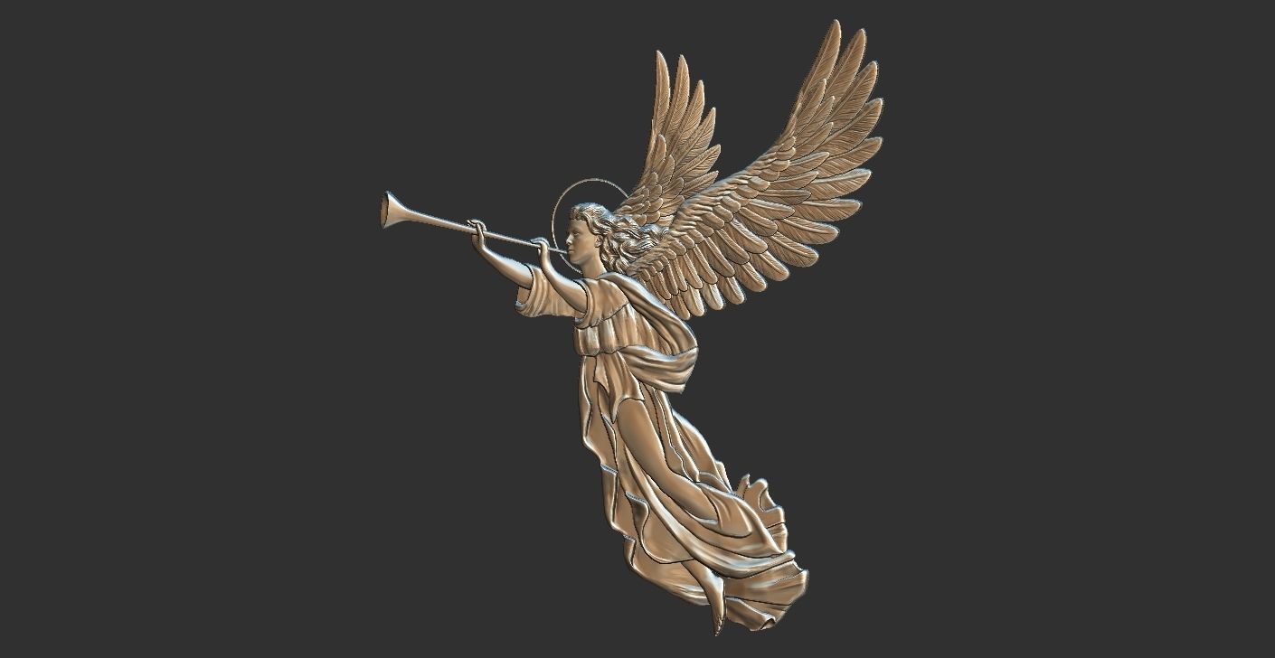 Archangel Gabriel Sounding Trumpet Horn 3D print Model CNC 3D model 3D
