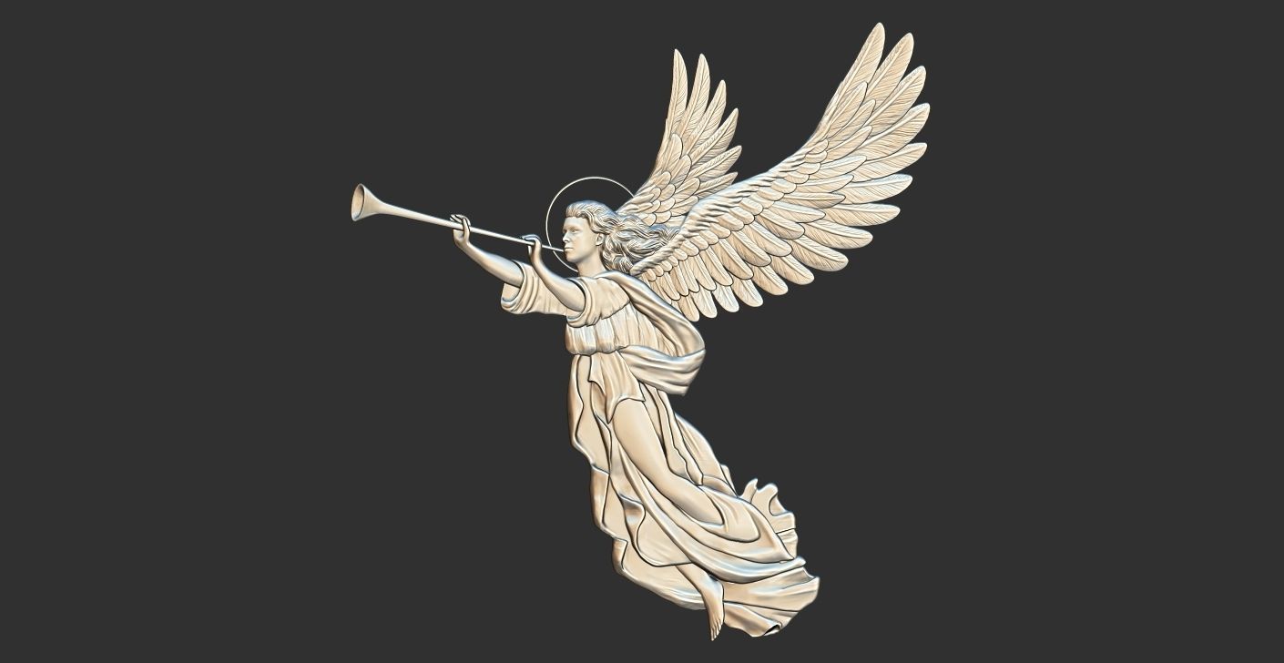 St. Gabriel Archangel Statue - 9 Inch Antique Bronze Color Sculpture With Horn & Cross