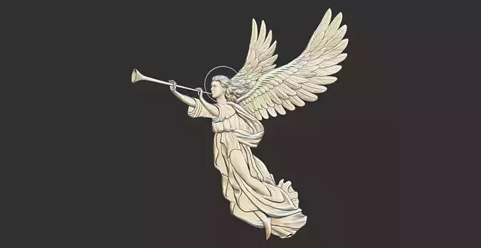 Archangel Gabriel Sounding Trumpet Horn 3D print Model CNC  3D print model