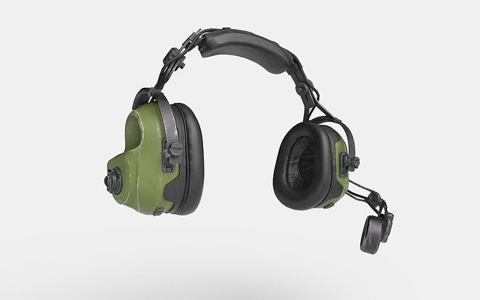 Pilots Headset Low-poly 3D model