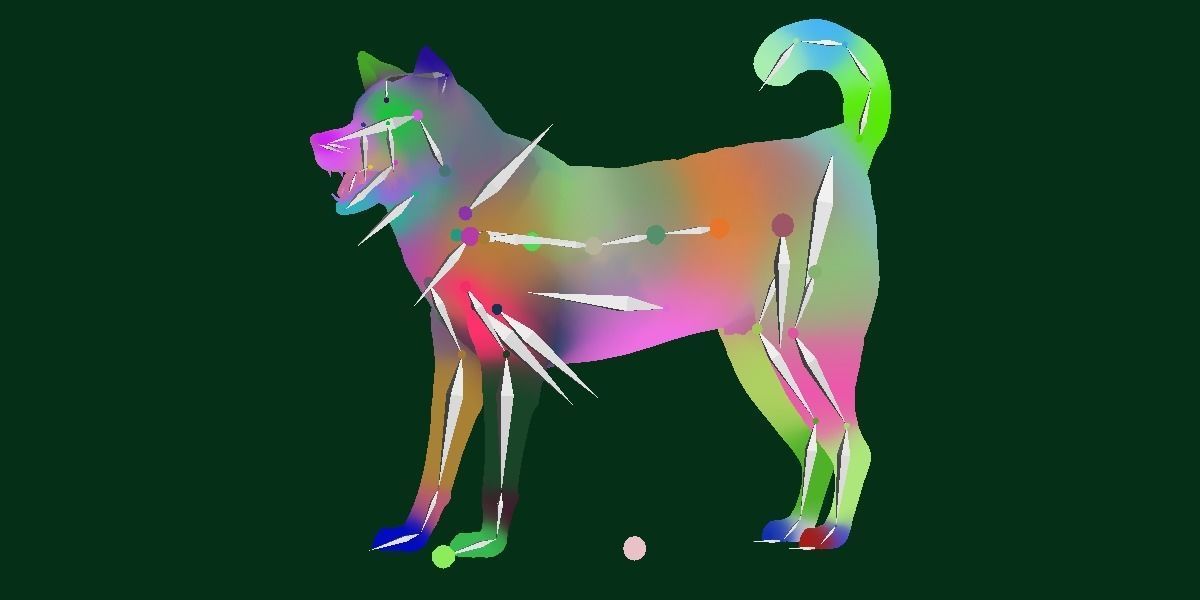 Shikoku Inu Dog Breed 3D model_12