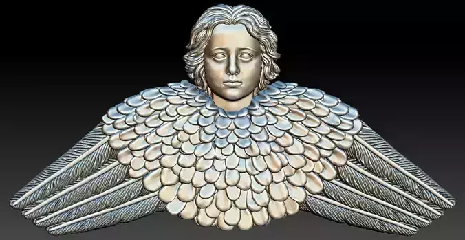 Angel Head for 3D print and CNC model 3D print model