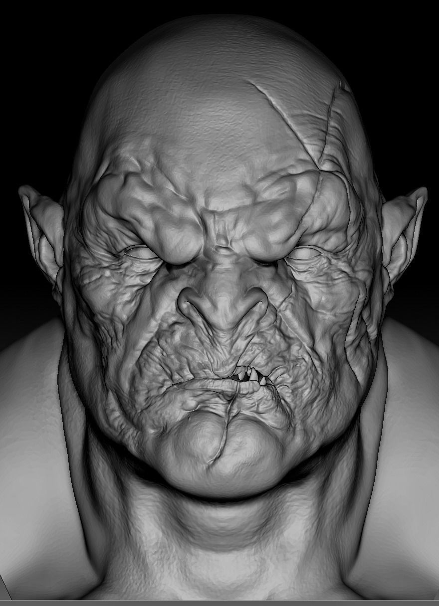 Orc Head Bust 3D print model_3