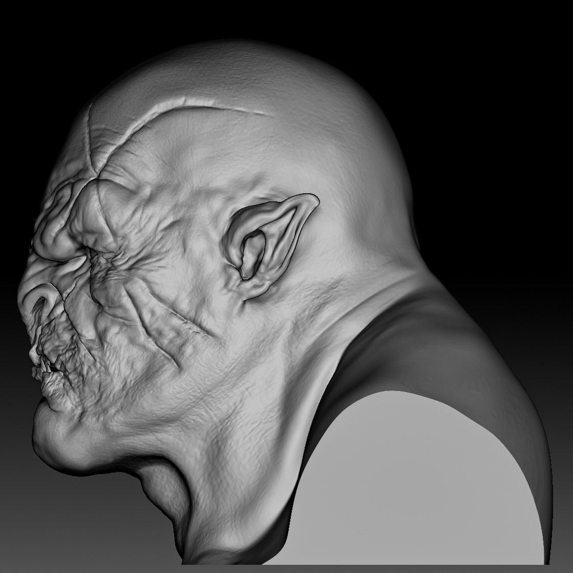Orc Head Bust 3D print model_4