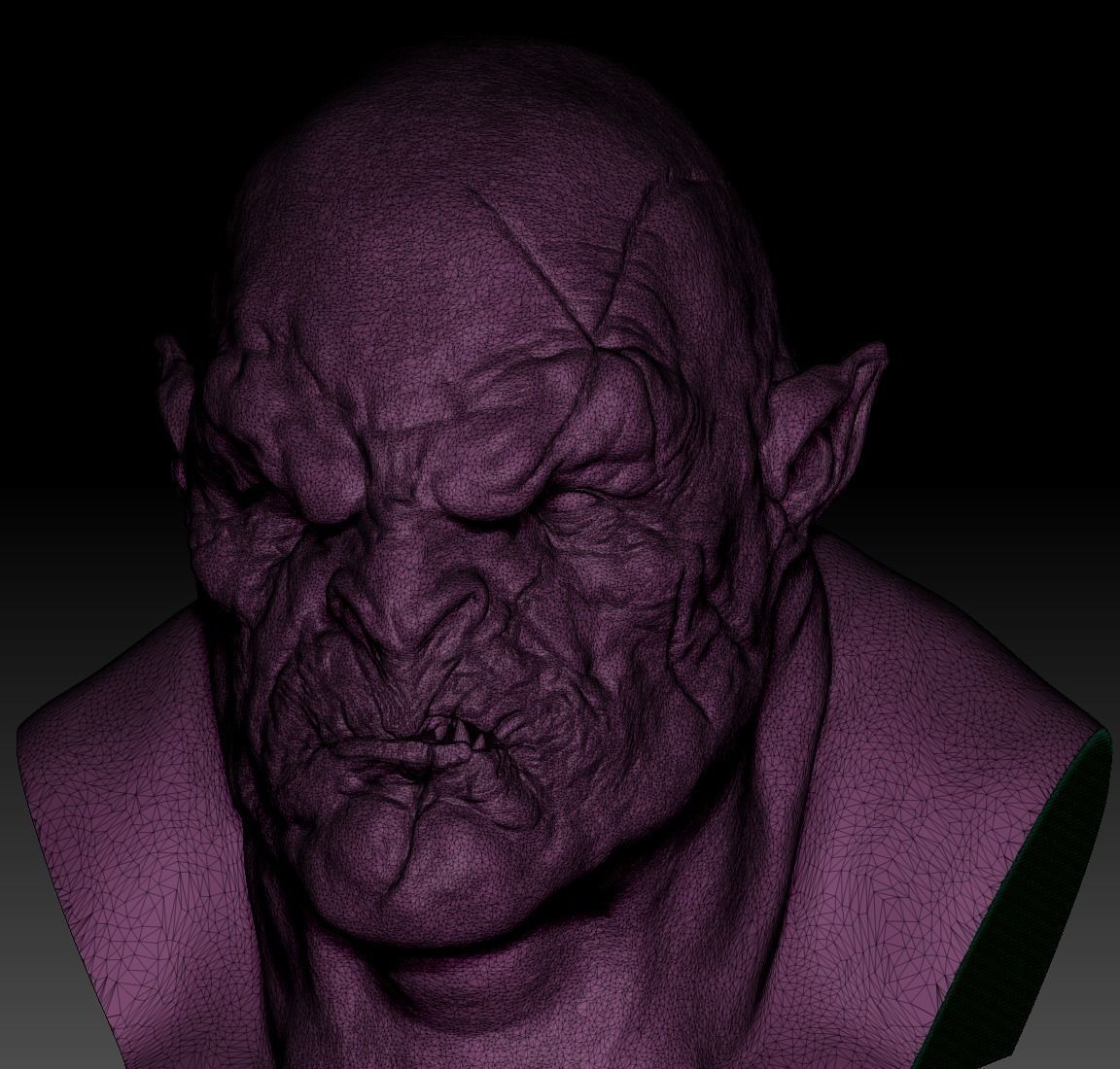 Orc Head Bust 3D print model_2
