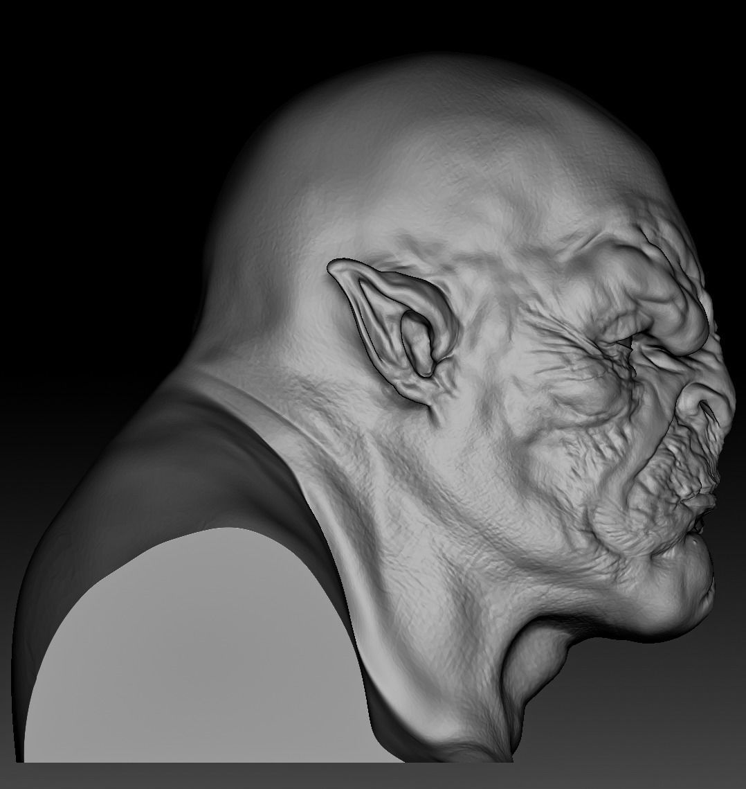Orc Head Bust 3D print model_5