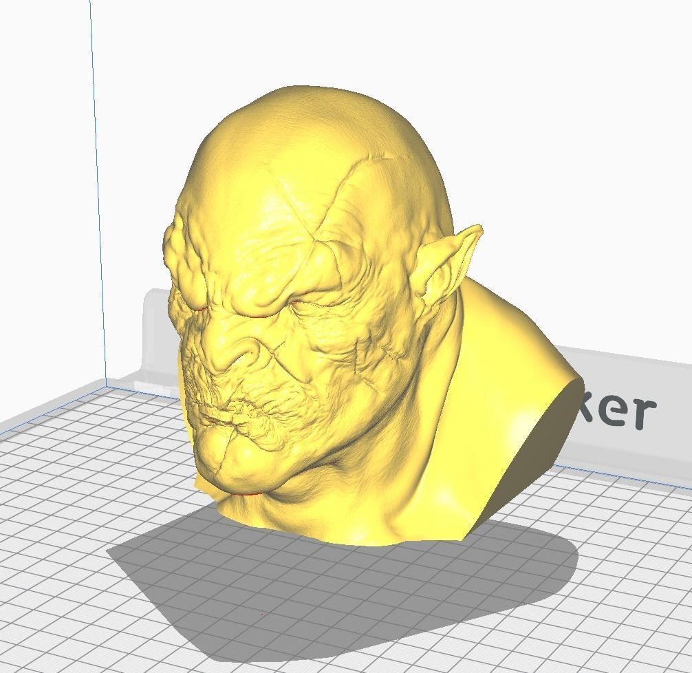 Orc Head Bust 3D print model_1