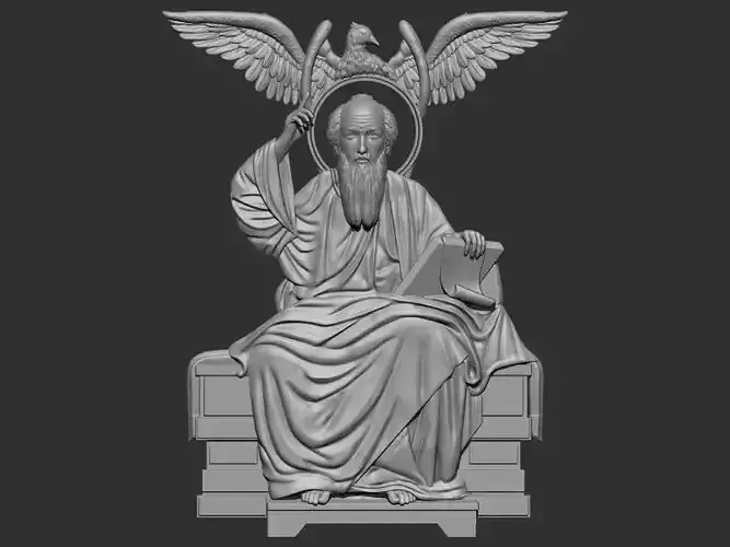 Apostle John 3d model relief for cnc and 3d printing