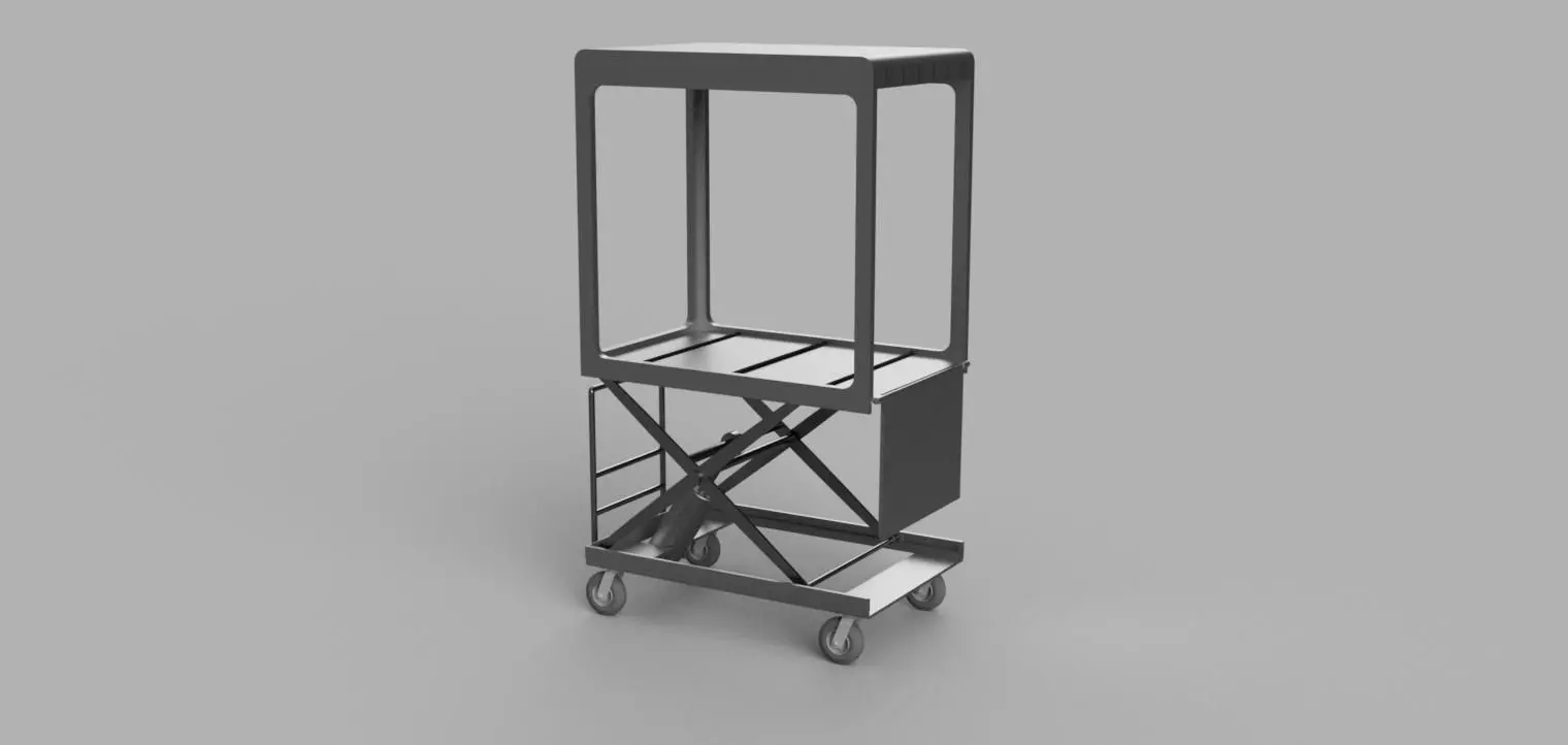 Glass Panel Scissor Lift 3D model_0