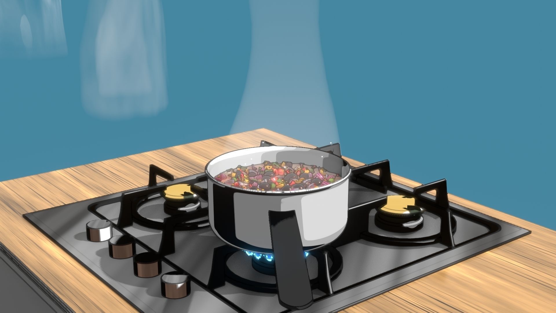 For Anime in Blender - Steam Elements 3D model_5