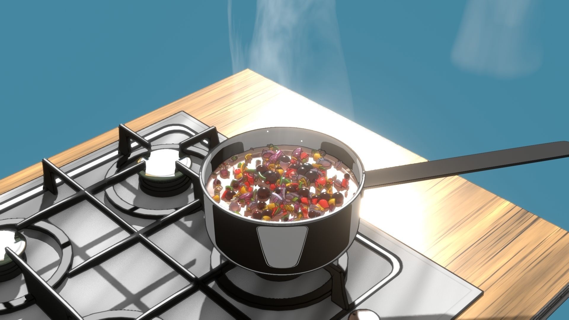 For Anime in Blender - Steam Elements 3D model_14