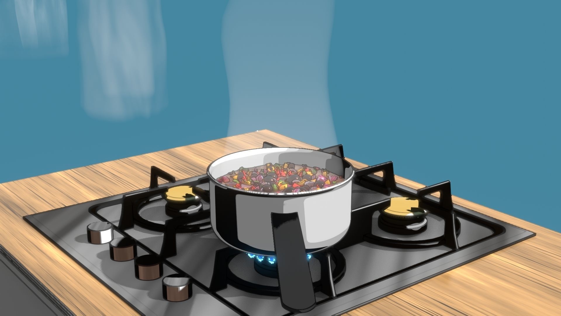 For Anime in Blender - Steam Elements 3D model_3