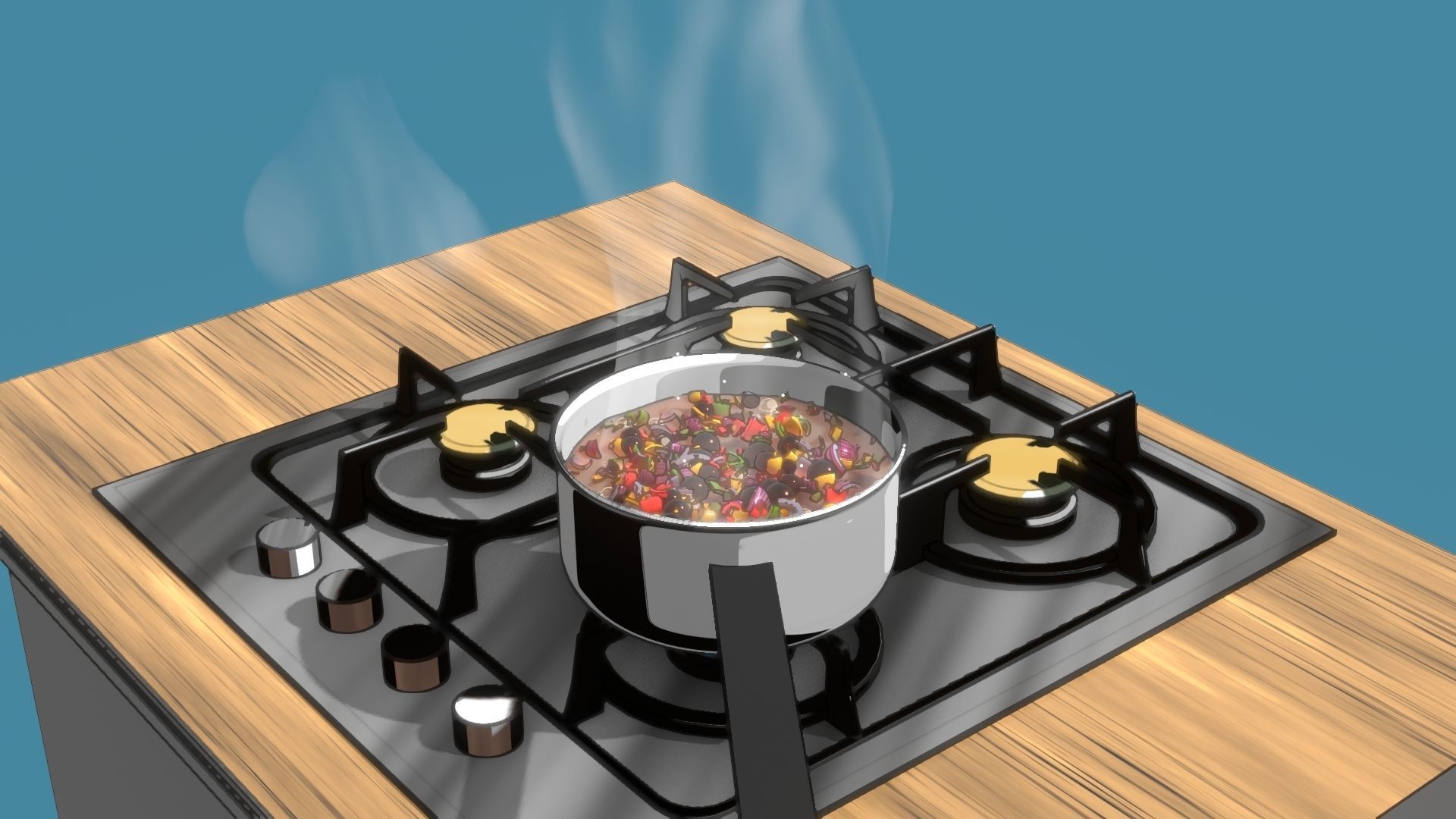 For Anime in Blender - Steam Elements 3D model_16