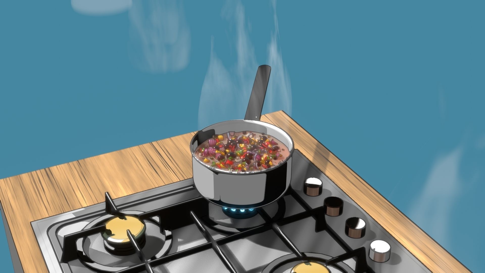 For Anime in Blender - Steam Elements 3D model_12