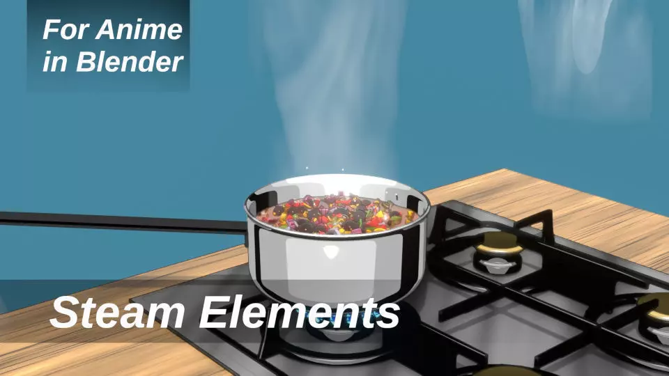 For Anime in Blender - Steam Elements 3D model_0