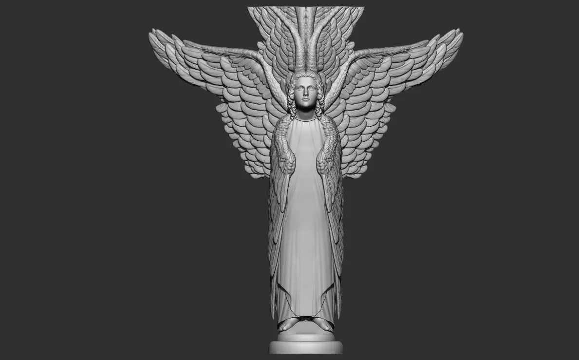 Angel Double Bas Relief model cnc 3D print model 3D print model