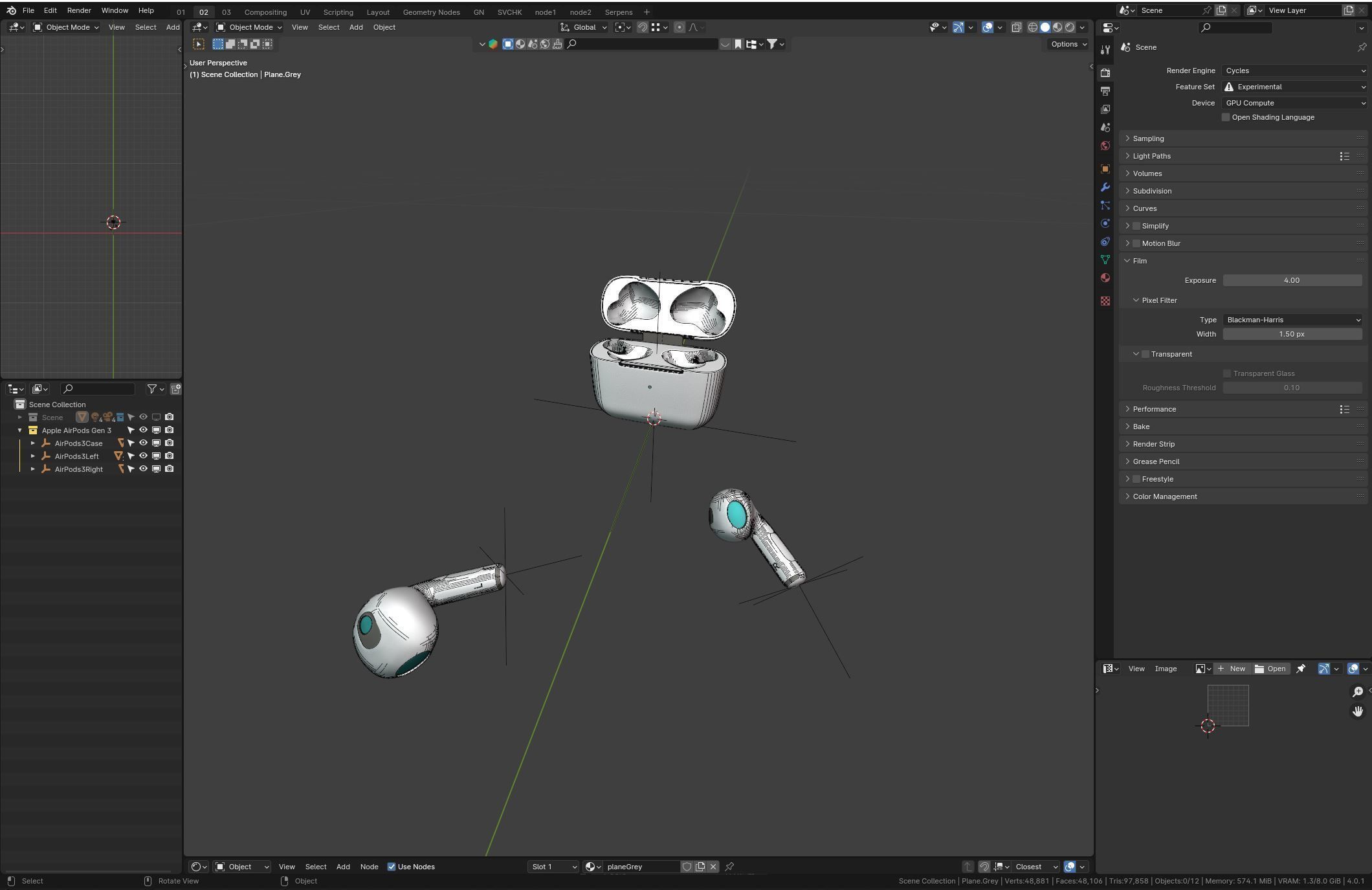 Apple AirPods Gen 3 3D model_4