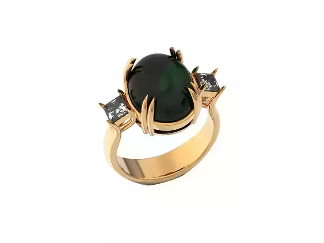 oval cabochon cut cocktail ring 1029