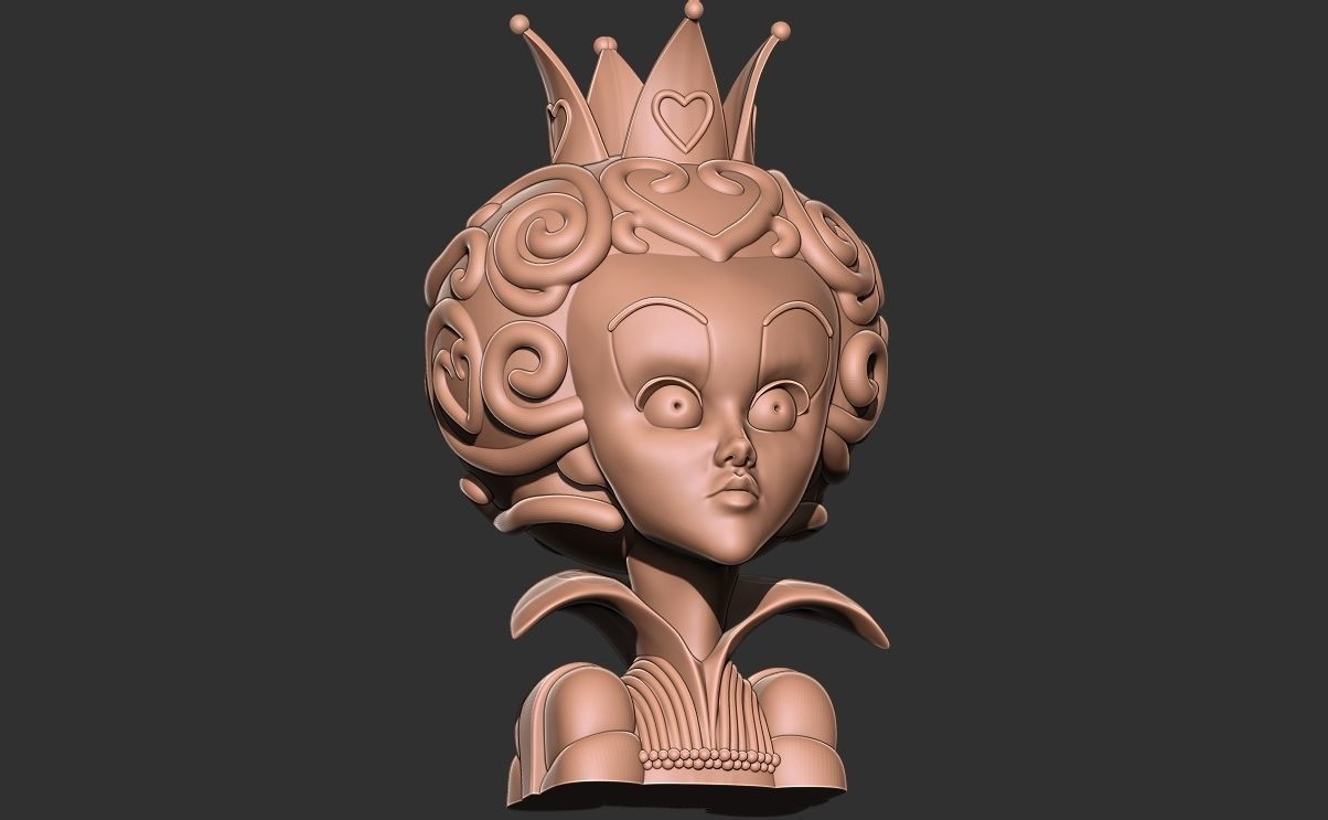 Helena Bonham Carter as the Queen of Hearts 3d Printable model  3D print model_1