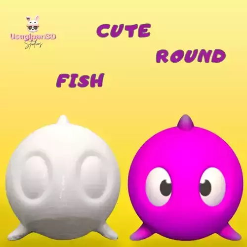 Cute Round Fish 3D print model
