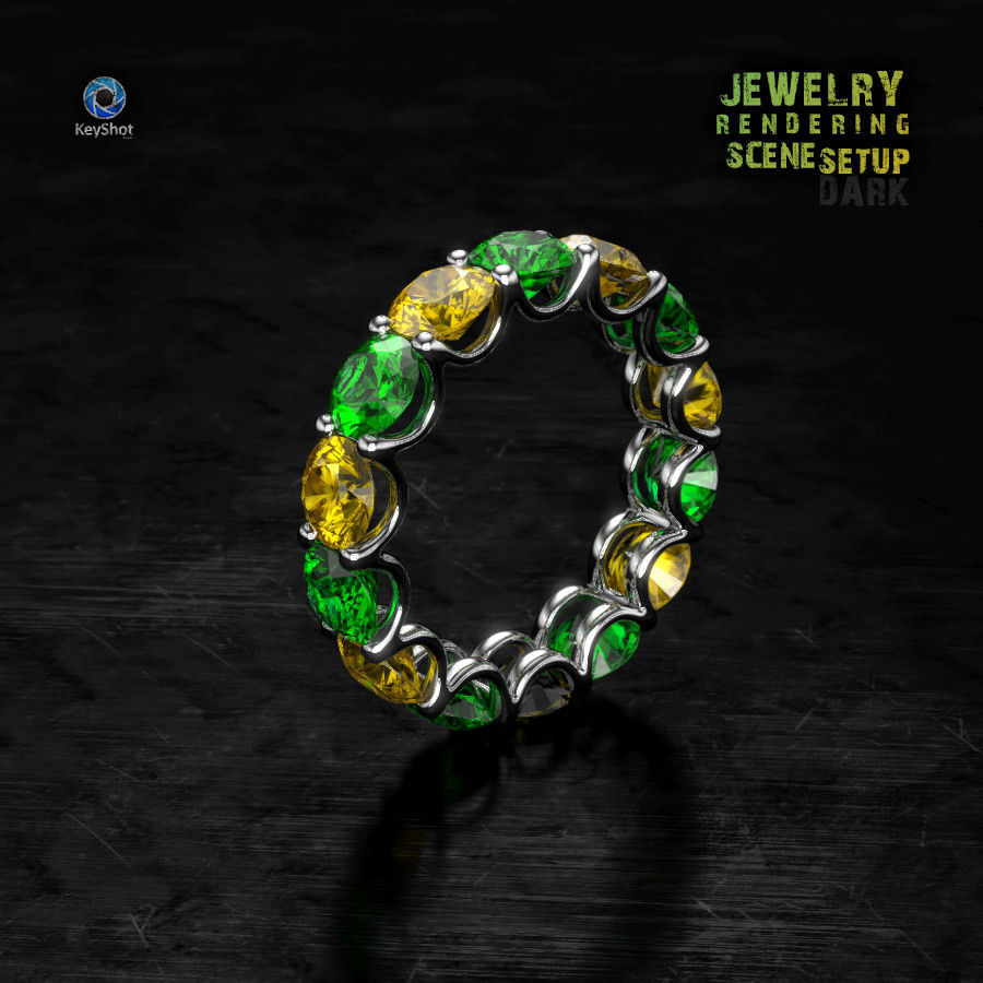 Dark Scene Setup for Jewelry 3D Rendering with KeyShot 3D model_5