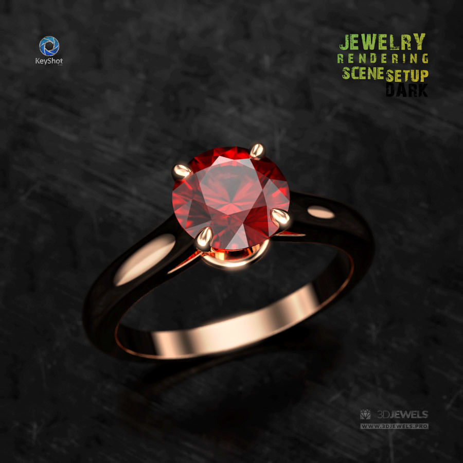 Dark Scene Setup for Jewelry 3D Rendering with KeyShot 3D model_1
