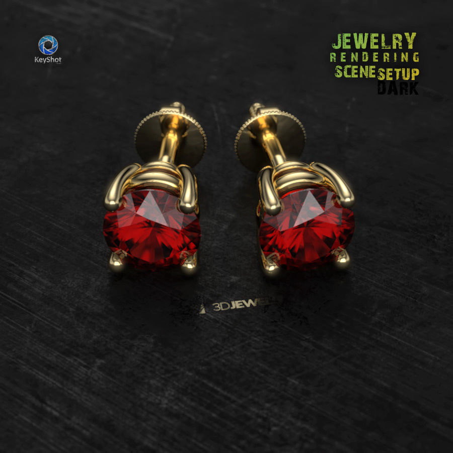 Dark Scene Setup for Jewelry 3D Rendering with KeyShot 3D model_4
