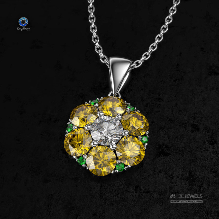 Dark Scene Setup for Jewelry 3D Rendering with KeyShot 3D model_2