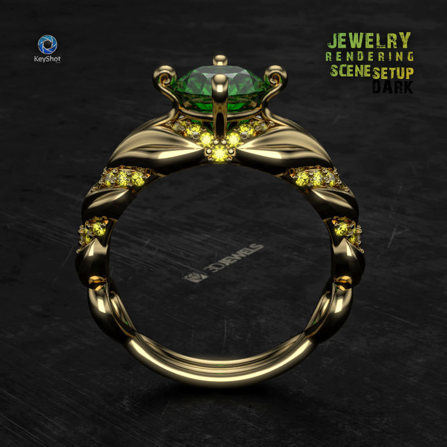 Dark Scene Setup for Jewelry 3D Rendering with KeyShot 3D model_3