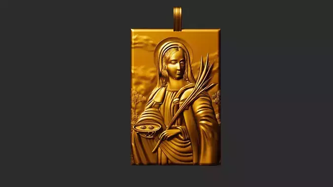 Santa Lucia - Saint Lucy - Santa Luzia icon pendant medallion 