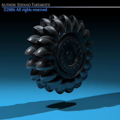 Hydroelectric turbine 3D model_2