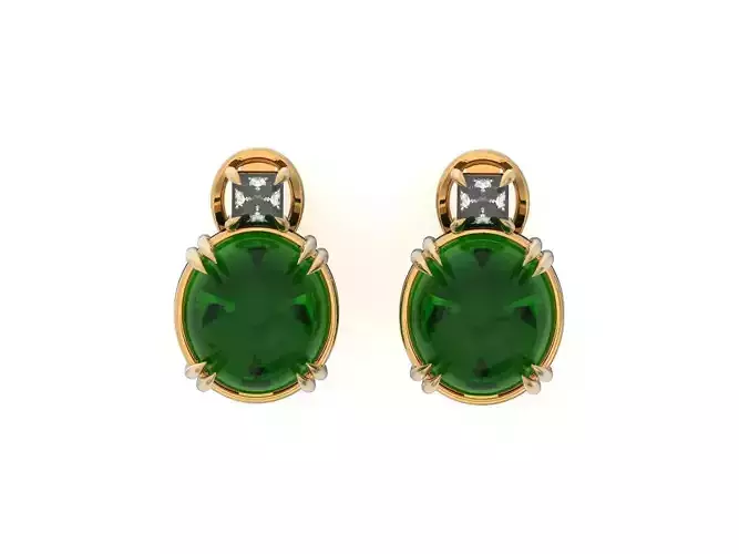 earrings Oval Cabochon Cut 1029