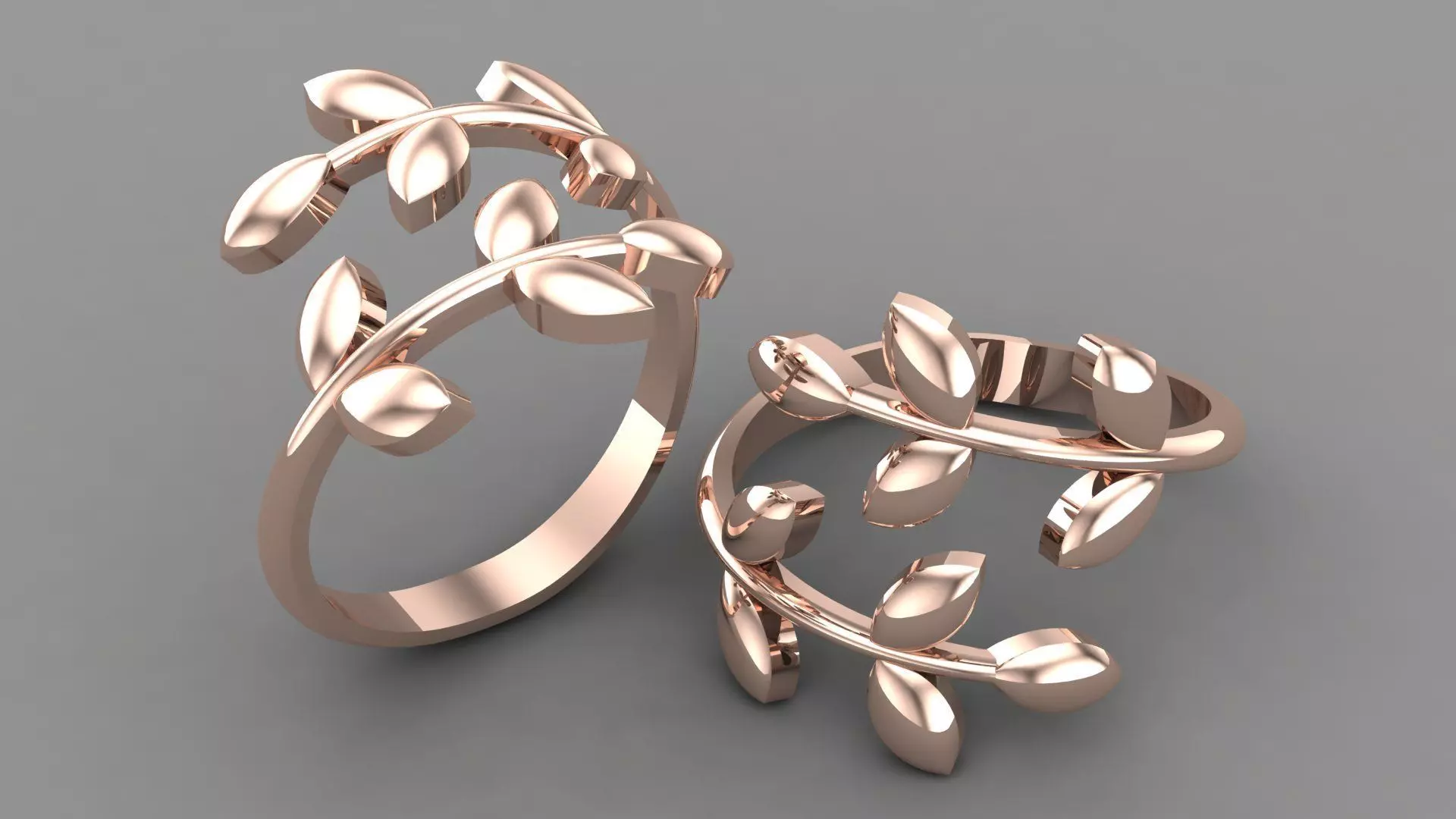 Olive Leaf Ring  3D print model_0